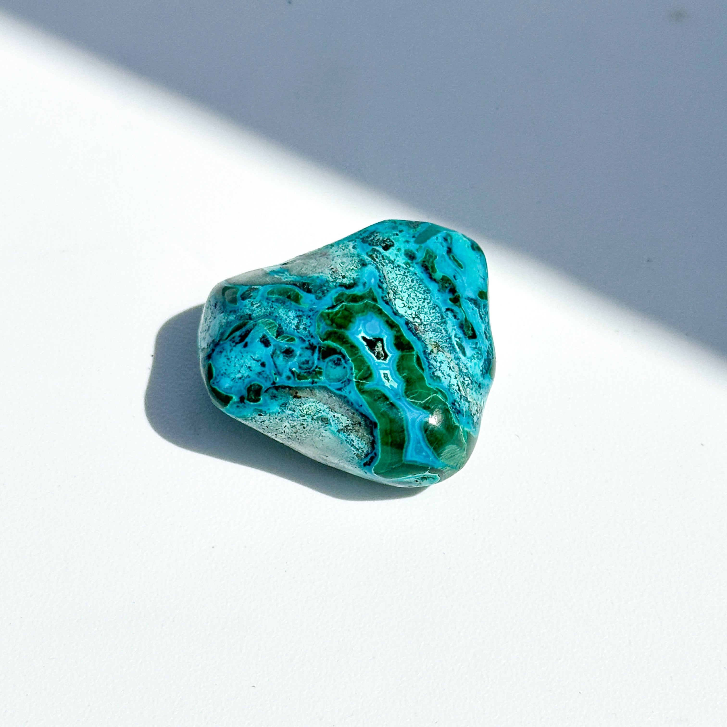 マラカイト with クリソコラ（マラコラ） タンブル43◇ Malachite with