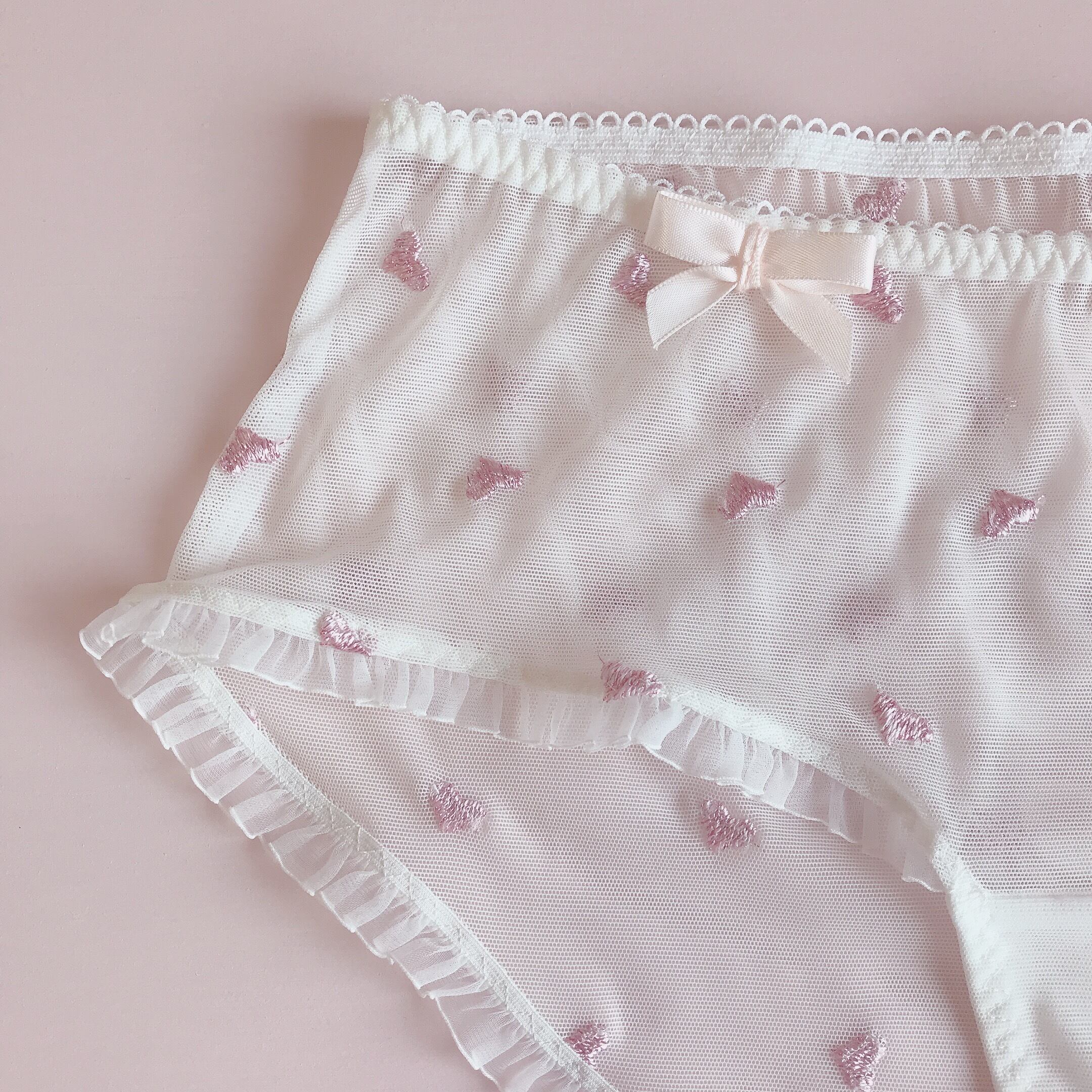 pink hearts panty(baby pink)