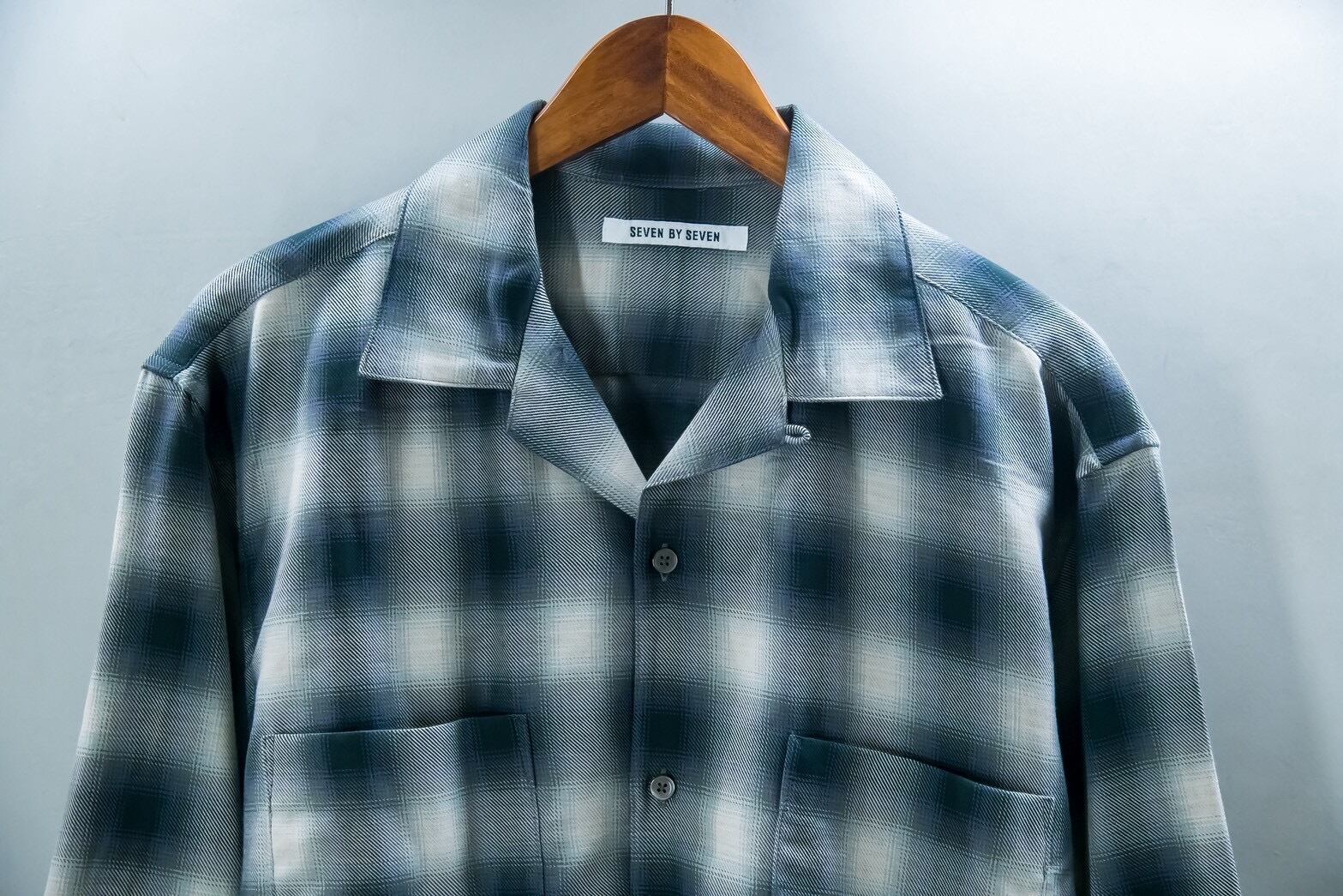 SEVEN BY SEVEN オンブレチェックオープンカラーシャツ | NOUVEL des