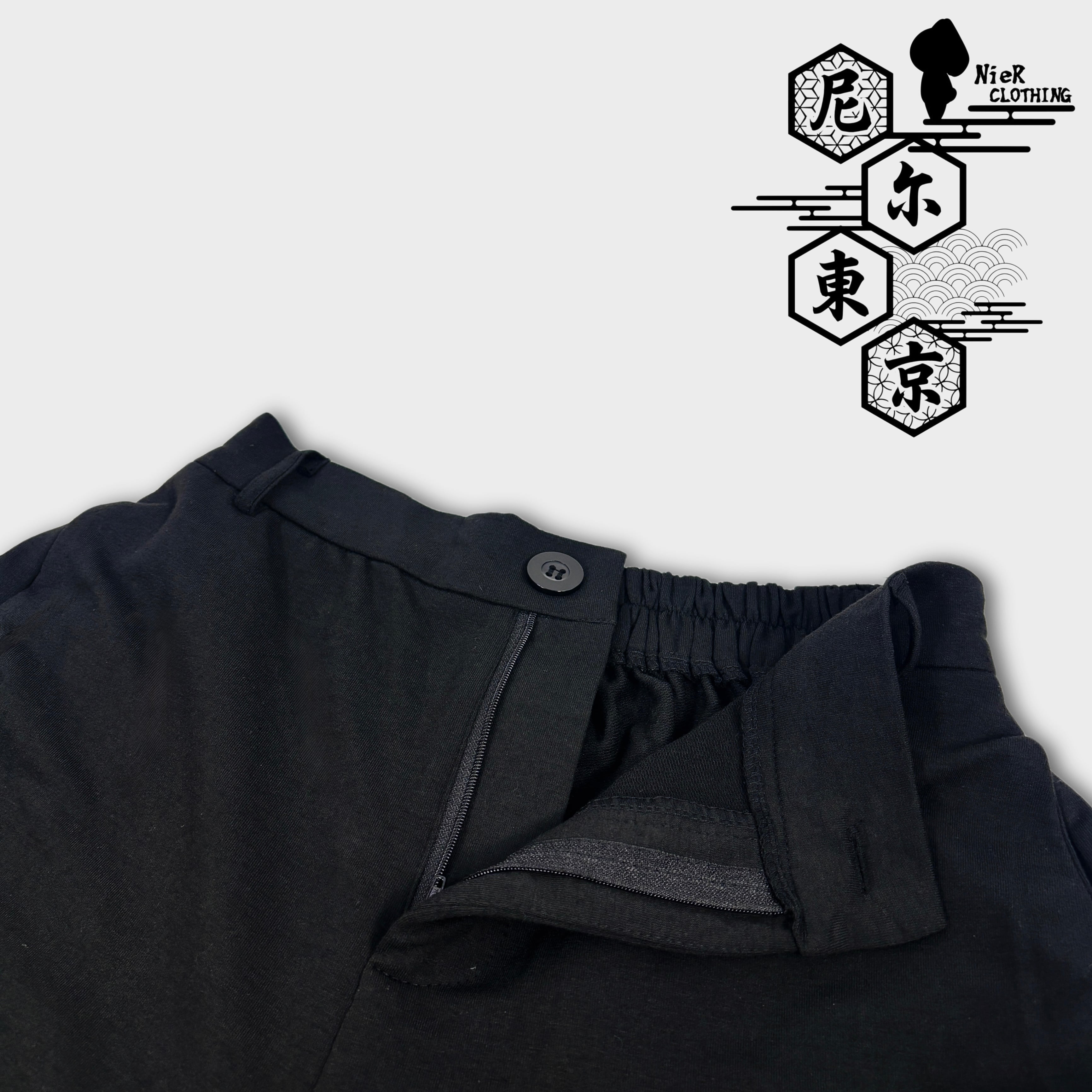 NIER ブラックワークパンツ　新品 和柄刺繍クロップド丈WIDE PANTS【BLACK】 | NIER CLOTHING
