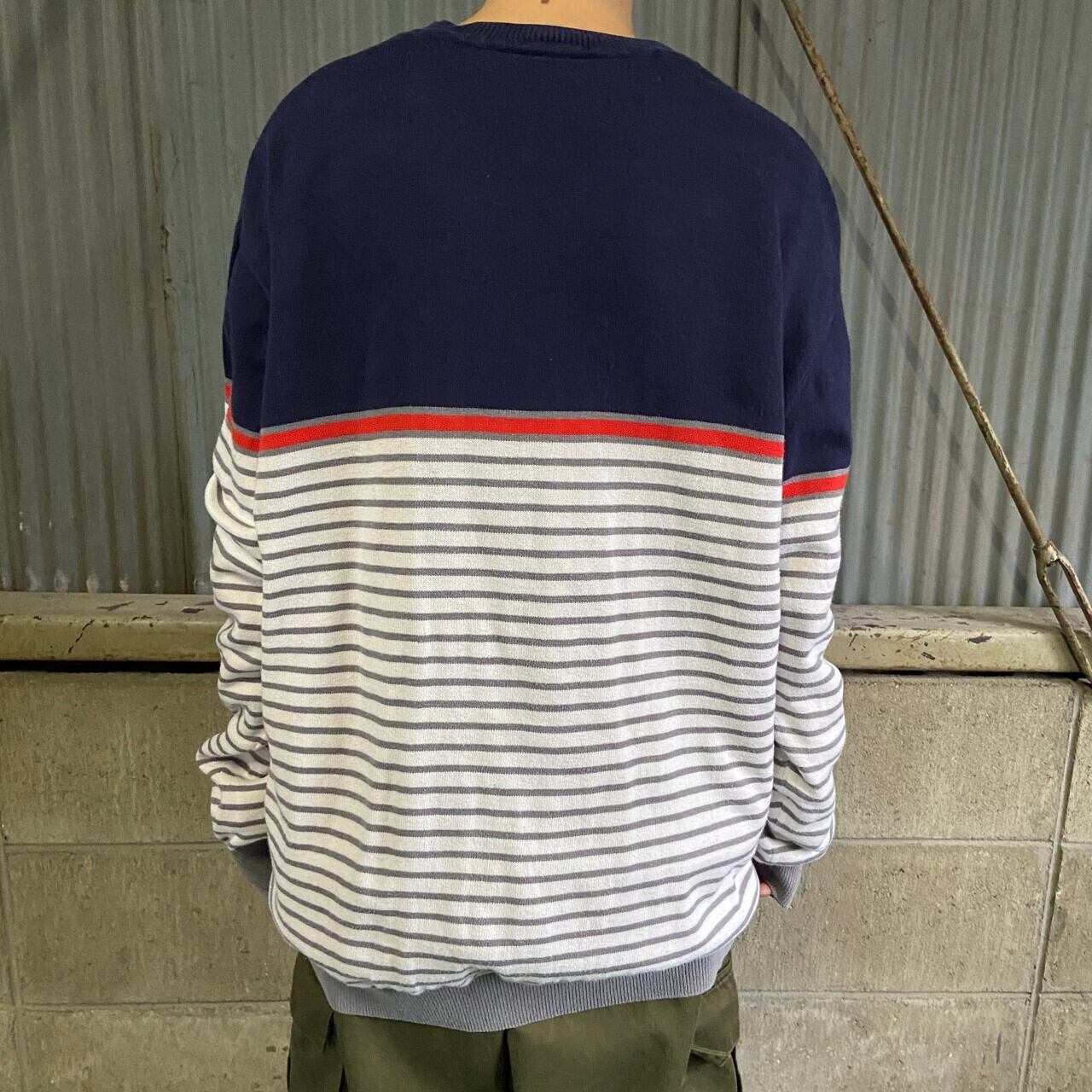 【定番】ラコステ　ケーブルニット　セーター　ワンポイントロゴ　濃紺　ネイビー36