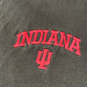 【SPORT-TEK】カレッジ インディアナ大学 ハーフジップ スウェット トレーナー Indiana University system 刺繍ロゴ L US古着