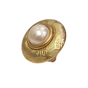 vintage GIVENCHY engraved ear cuff with fake pearl