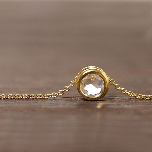 【限定】ミルキークォーツK14GFベゼルネックレス