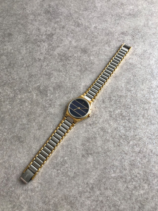 Yves Saint Laurent イヴ・サンローラン 腕時計 シルバー×ブラック YSL ステンレススチール ボーダー vintage ヴィンテージ オールド as4e87