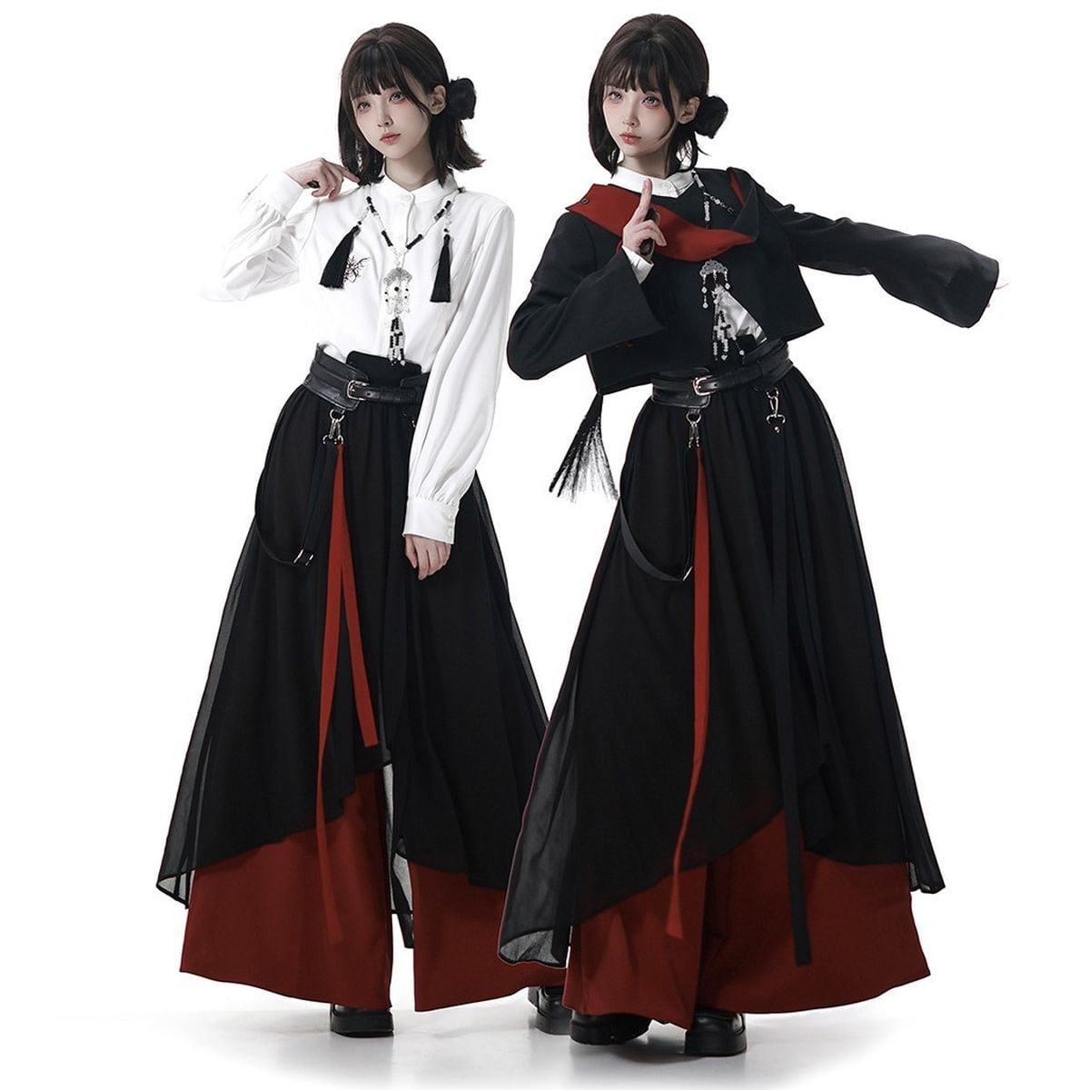 宵紅の陰陽姫ゴシックコーデセットアップ | Maiden's Rêve