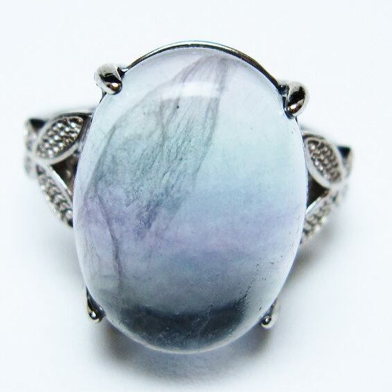 フローライト リング 蛍石 指輪 フリーサイズ 16号 一点物 メール便可 [M便 1/20] 115-7114