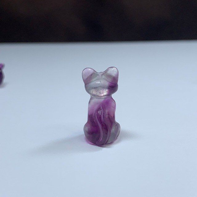 6.透明度有・可愛いフローライトねこちゃん