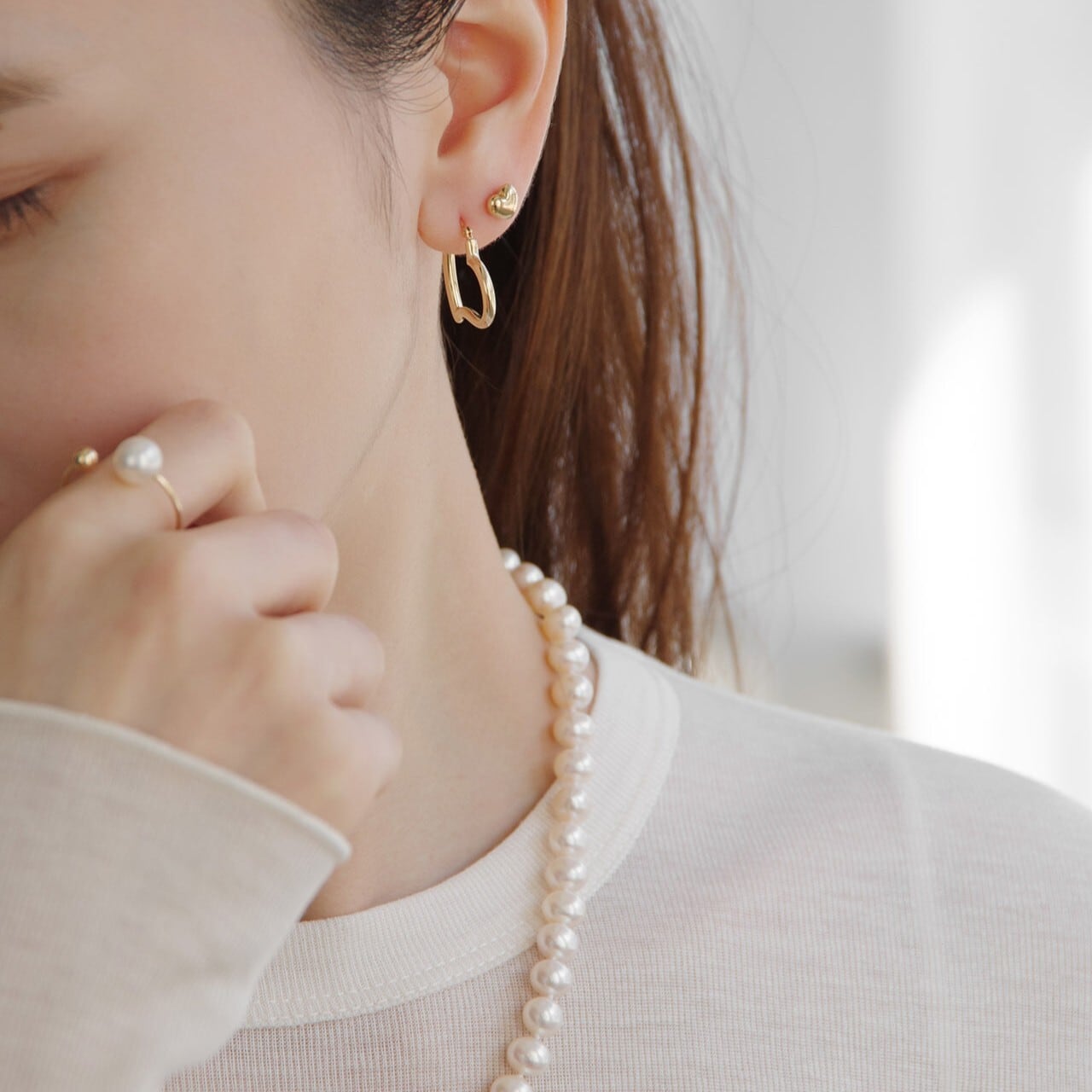 k18 agete ハートフープピアス ❤︎agete フープピアス❤︎ 【公式通販】