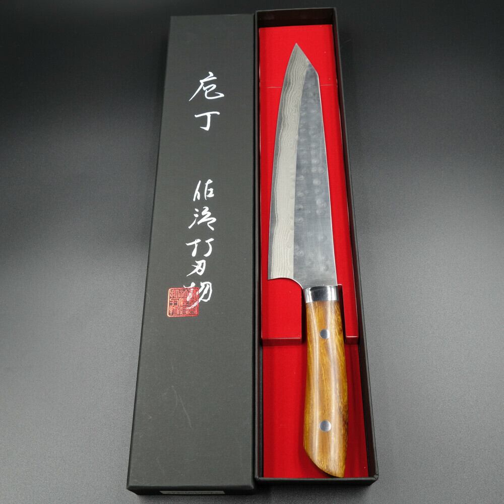 佐治作 牛刀包丁 越前打刃物 240mm SRS13粉末ハイス鋼 ダマスカス