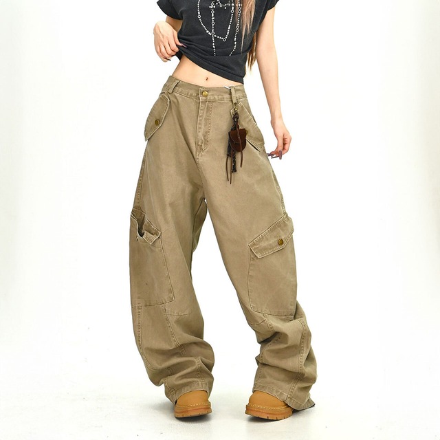 ヴィンテージライクボリュームラインカーゴワークパンツ 2col   R01908