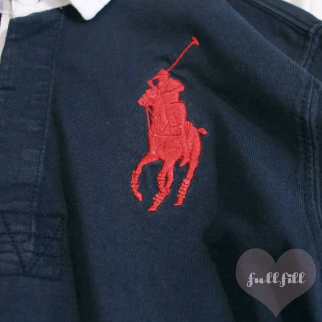 POLO RALPH LAUREN ビッグポニー 刺繍 ラガーシャツ ネイビー