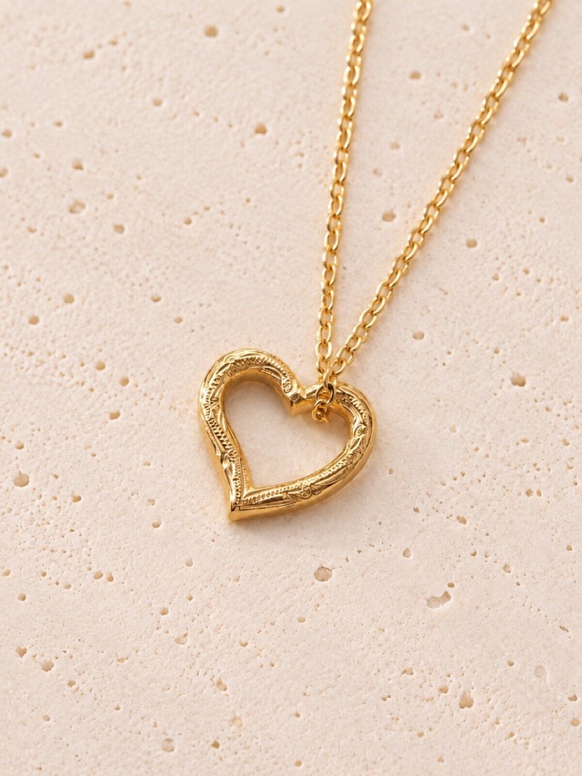 316L hawaiian open heart necklace  #n09