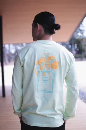 《Original》MUKUGE long sleeve T-shirt / Aqua lime