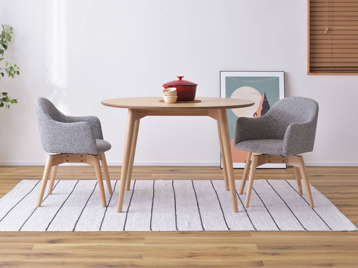 美品】momonatural 回転式カフェチェア グレー