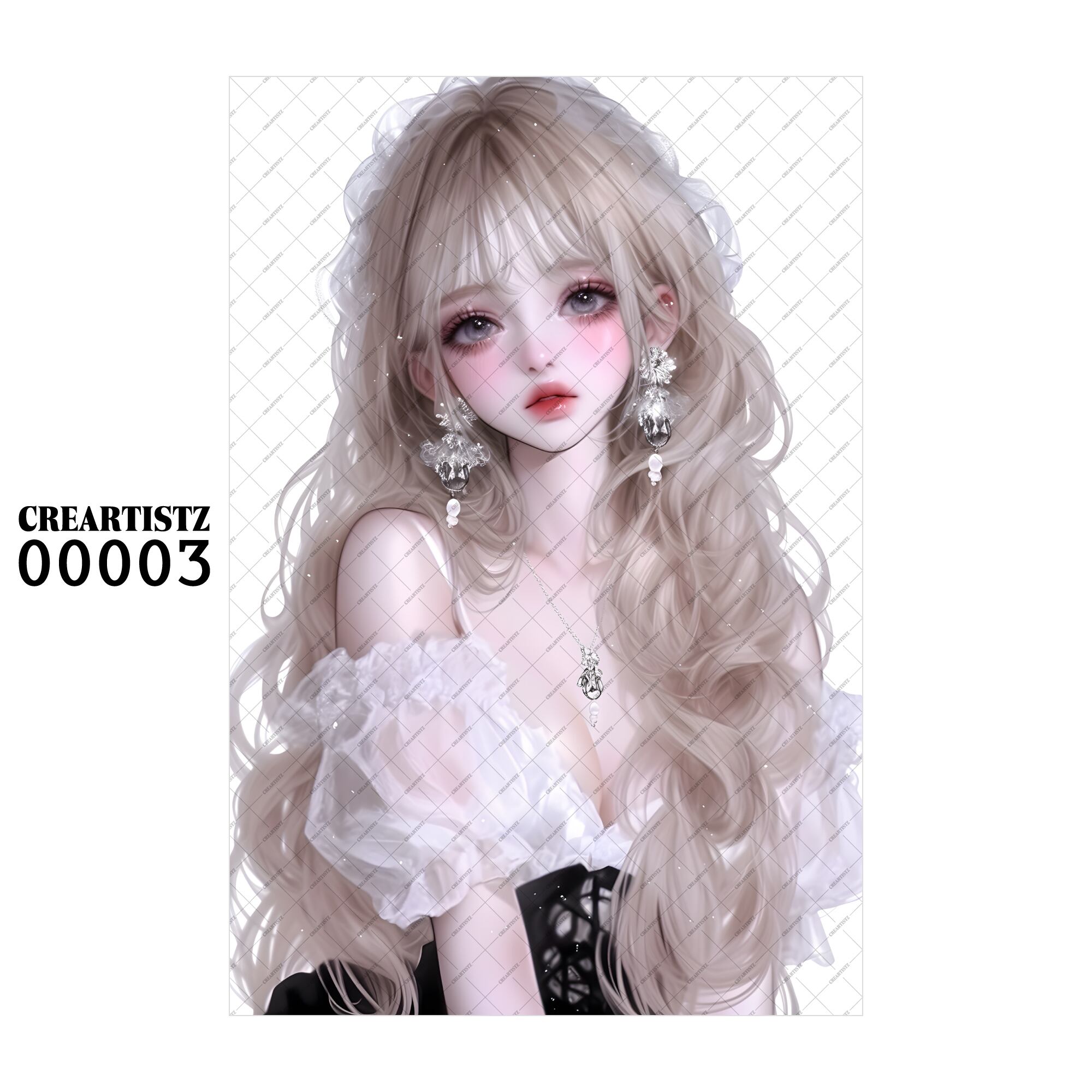 00003 ガール キュート オリジナル ペーパー/ステッカー 4枚セット CREARTISTZ