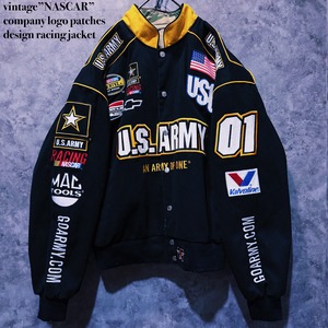 【 doppio】vintage”NASCAR”company logo patches design racing jacket