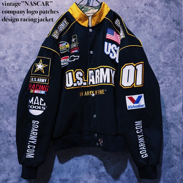 【 doppio】vintage”NASCAR”company logo patches design racing jacket