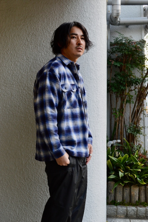 Jackson Matisse×SAFARI KOENJI Ombre Check Light Weight Flannel Shirt Jackson Product Model Blue ジャクソンマティス フランネルシャツ
