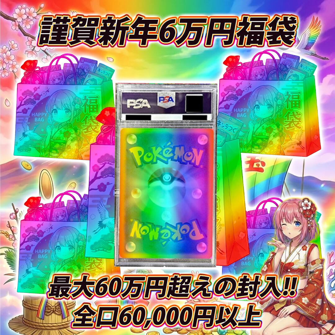 ポケモンカード謹賀新年6万円福袋オリパくじ【最大60万円超えの封入