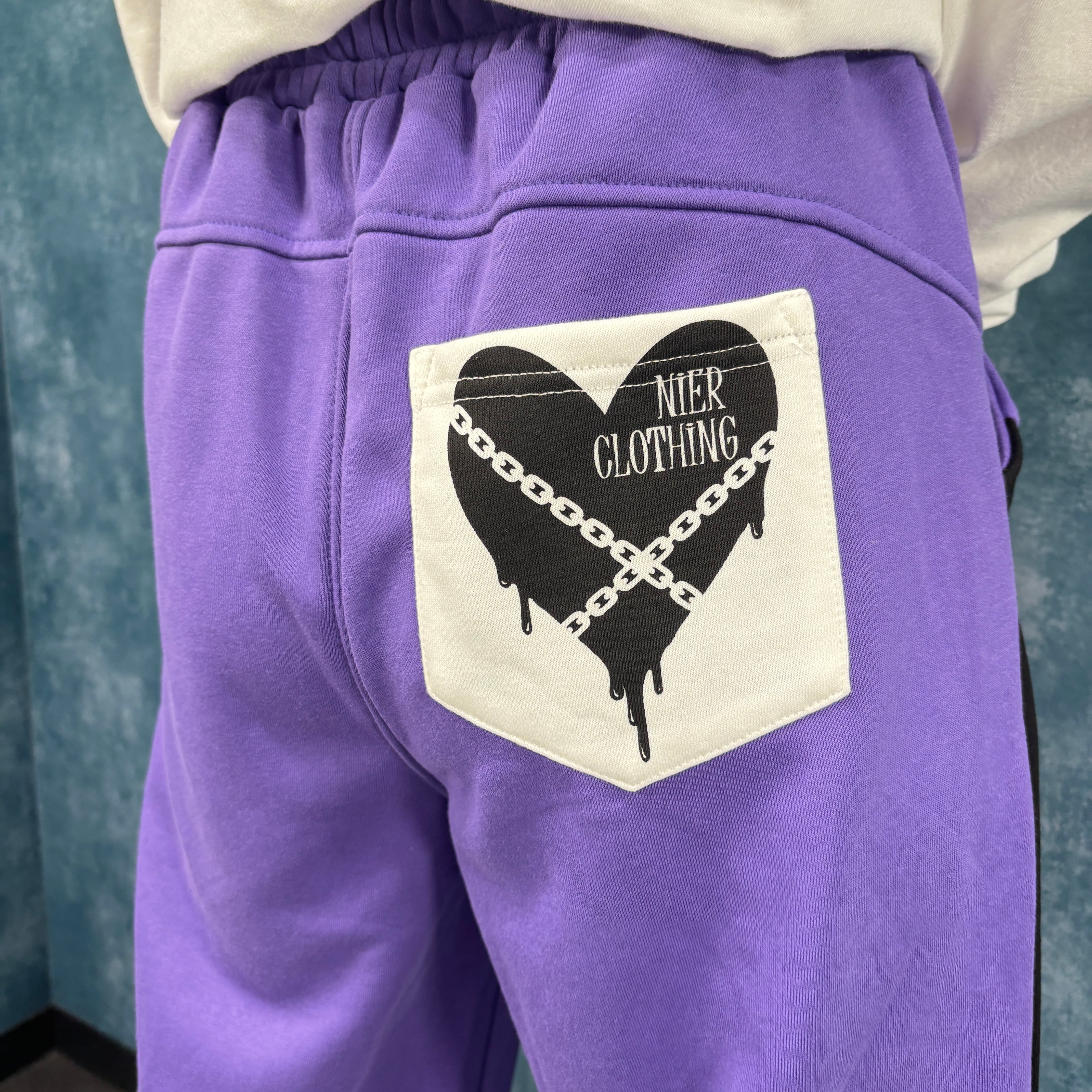 ZIP SLIT PURPLE WIDE PANTS【CHAIN HEART】 | NIER CLOTHING