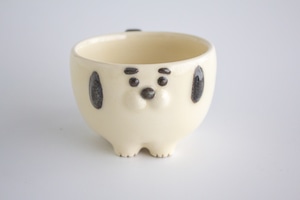 (Mま3)ぽってり白めなまゆ毛犬のマグカップ150ml