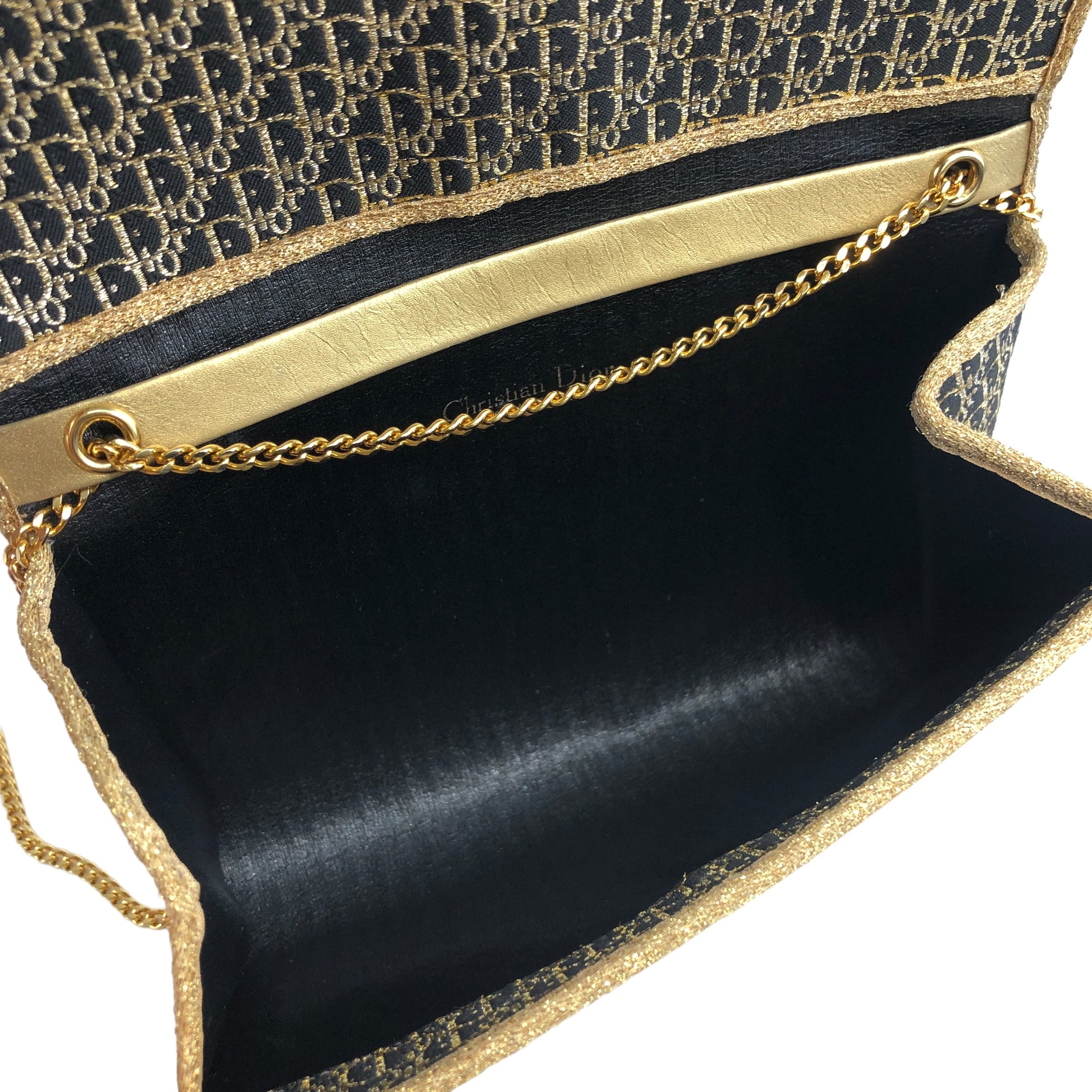 オールド　ディオール　チェーンショルダーバッグ　Diorロゴ　トロッター　黒 Christian Dior クリスチャン ディオール トロッター Diorロゴ