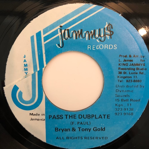 Brian & Tony Gold - Pass The Dubplate【7-20312】