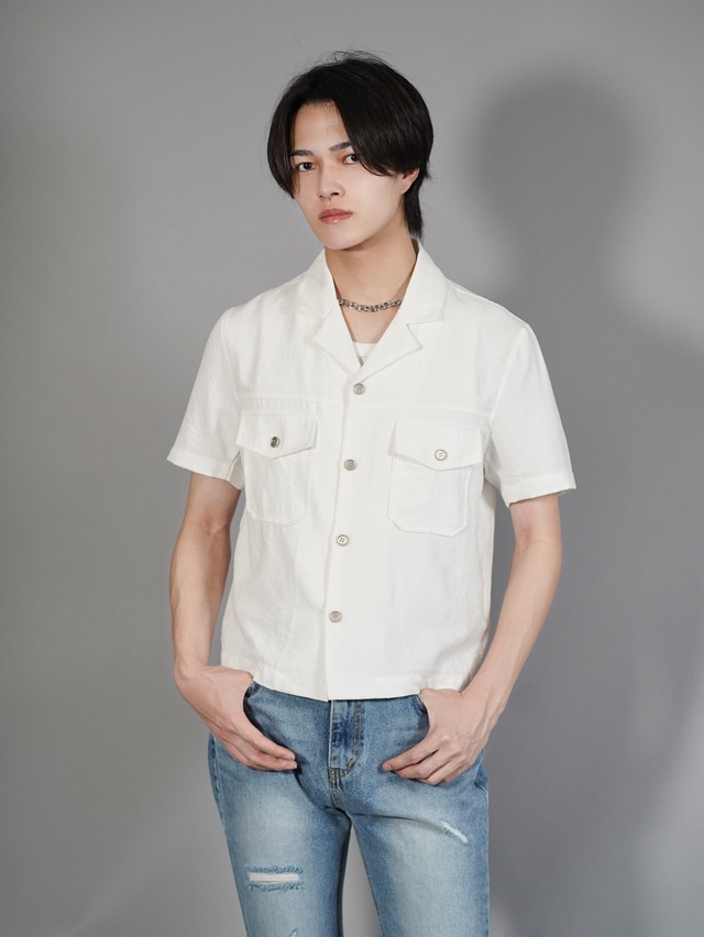 【ALUDE SELECT】pu leather simple shirt