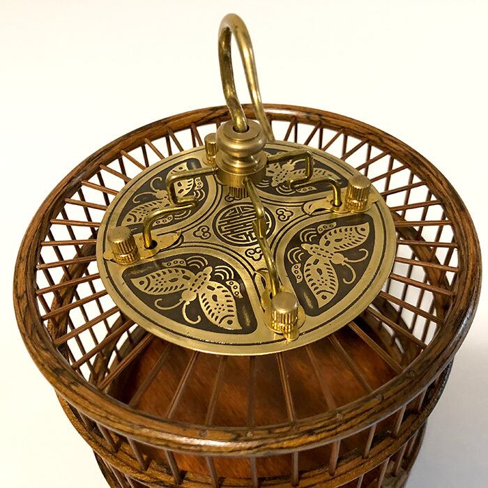 中国七宝 虫籠 鈴虫入れ 吊るし篭 真鍮製 中国七宝 虫籠 鈴虫入れ 吊るし篭 真鍮製