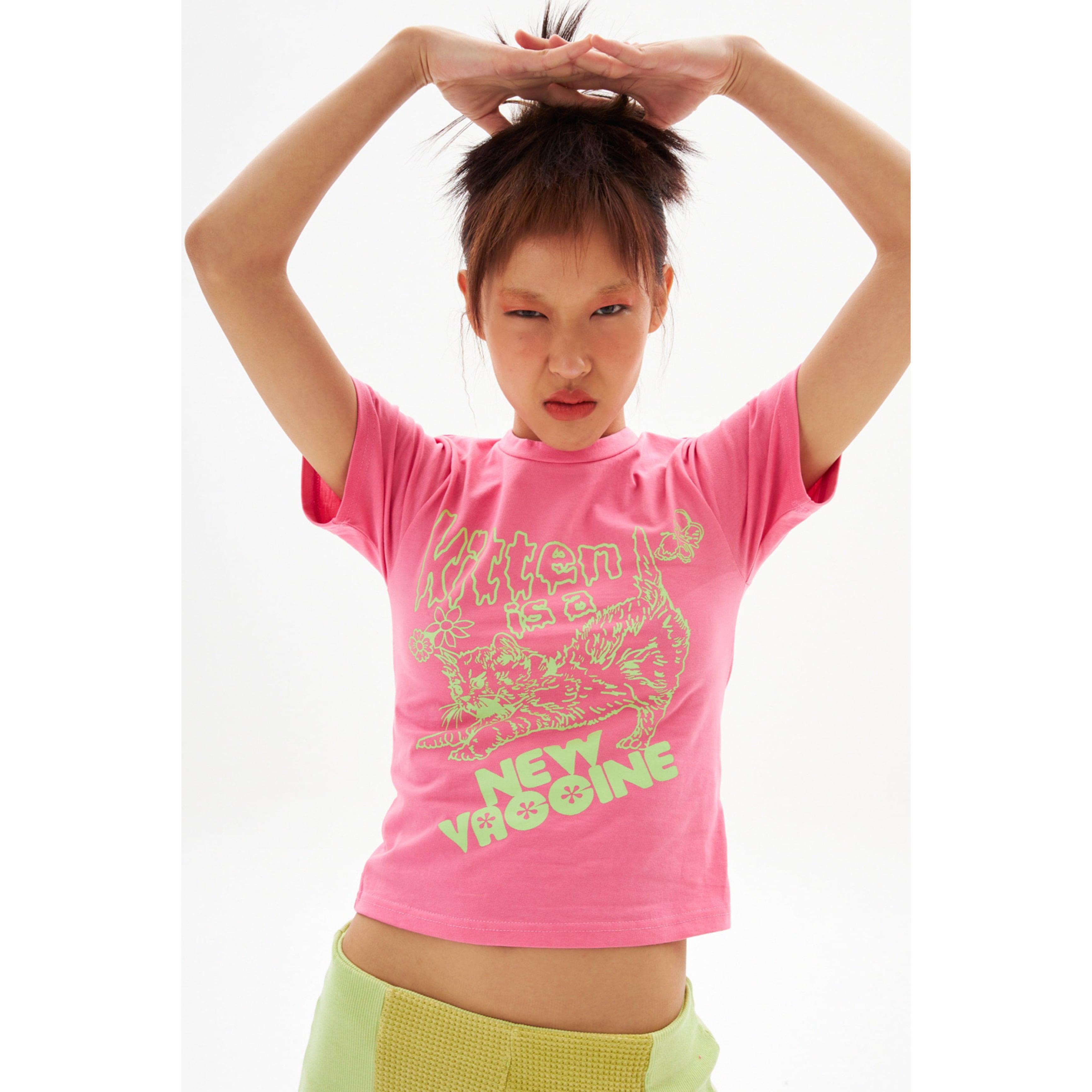 [WHYNOTUS] kitten tee - pink 正規品 韓国ブランド 韓国代行 韓国ファッション 韓国通販 Tシャツ | BONZ  (韓国ブランド 代行) powered by BASE