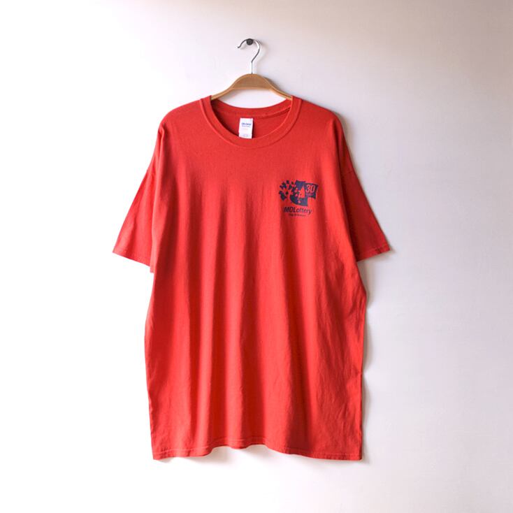 GILDAN MOLottery ROUTE66ツアー ビッグサイズ ロゴプリント Tシャツ オーバーサイズ メンズXL ギルダン 赤色 古着 @BB0145
