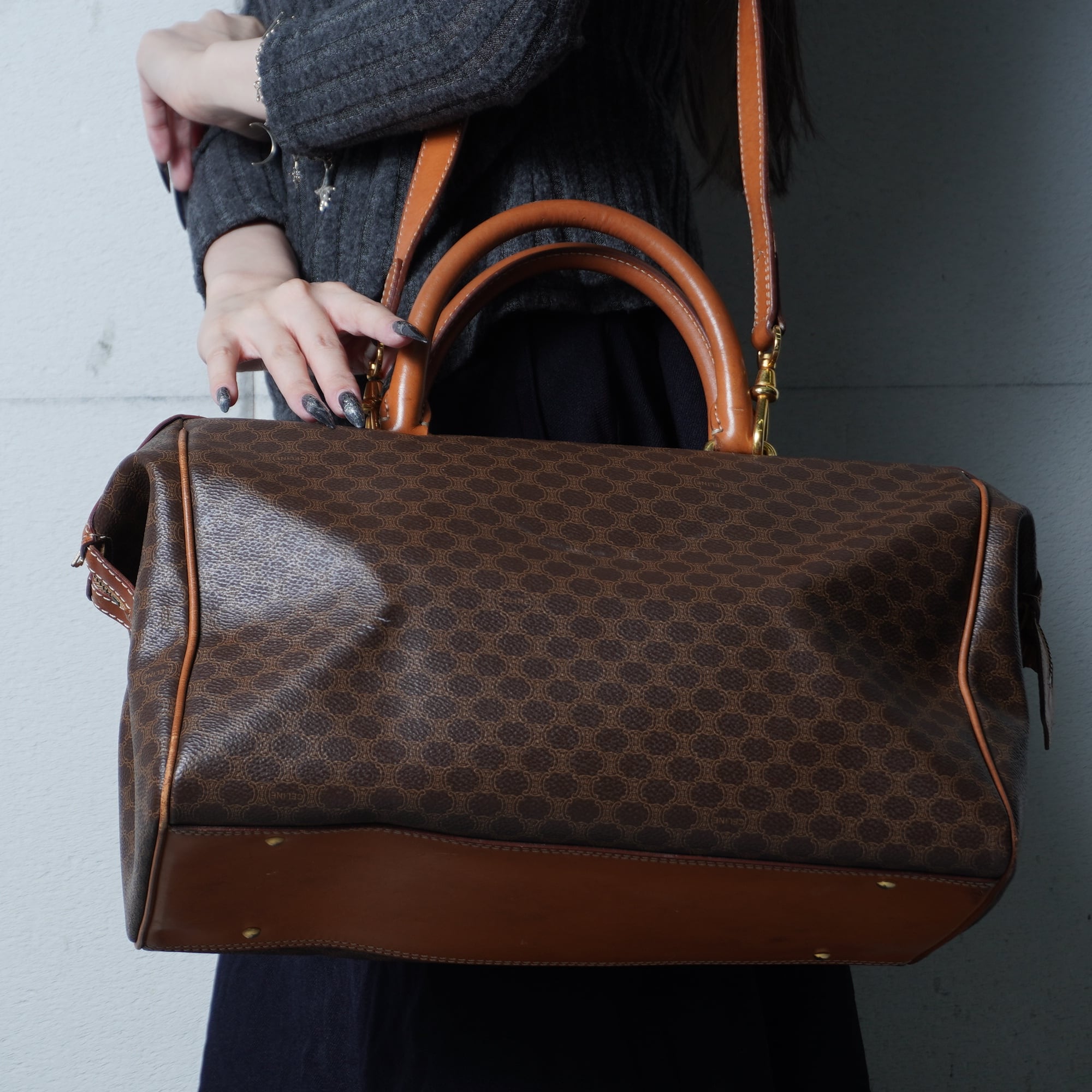 【美品】CELINE セリーヌ ボストンバッグ マカダム CELINE】セリーヌ 