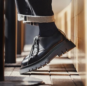 Black Thick Sole Lace-up Shoes / ブラック シック ソール レースアップ シューズ