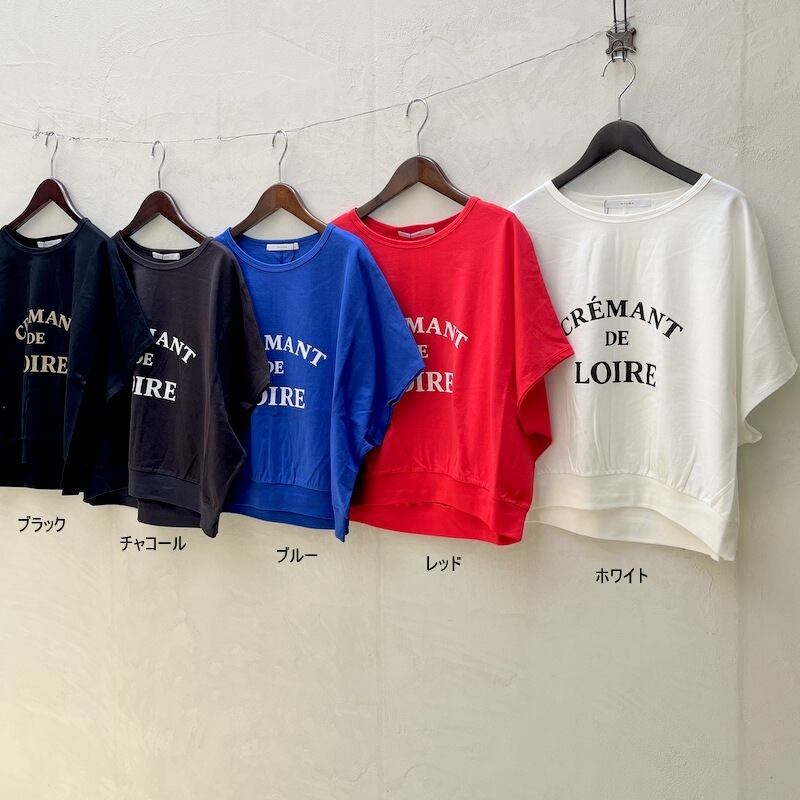 QTUME /クチューム ロゴプリント ドルマンスリーブ Tシャツ 612-25216