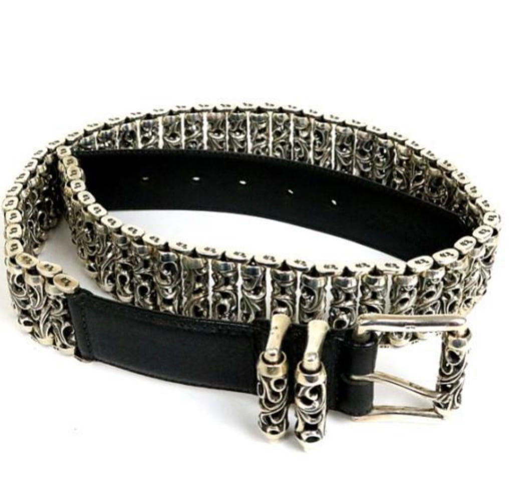 CHROME HEARTS クロムハーツ ローラーリンク ベルト レザー シルバー SV925