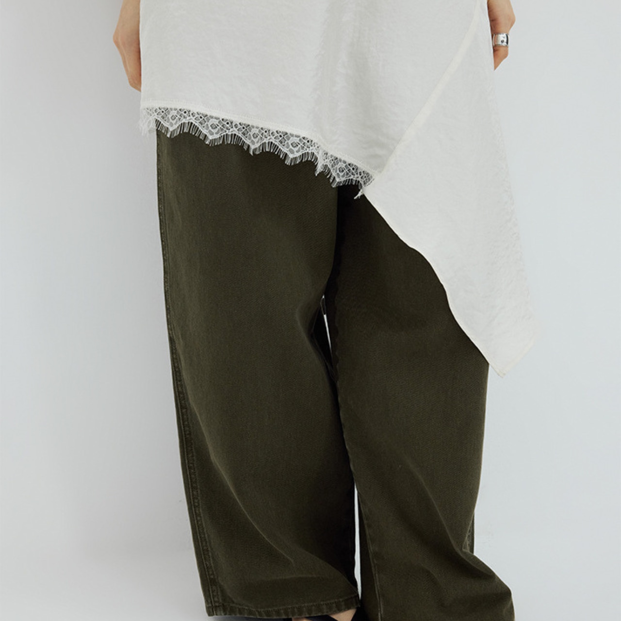 Lace Trim Asymmetrical Camisole T4379