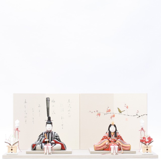 雛人形｜ひな人形｜初節句｜コンパクト｜おしゃれ｜モダン｜インテリア｜プレミアム｜こだわり｜おすすめ｜《商品名》木目込親王飾り　夢筑紫　匠宝雛　正絹　博多織　黒赤〔商品コード〕31600-0100　品番1832-FM1-35