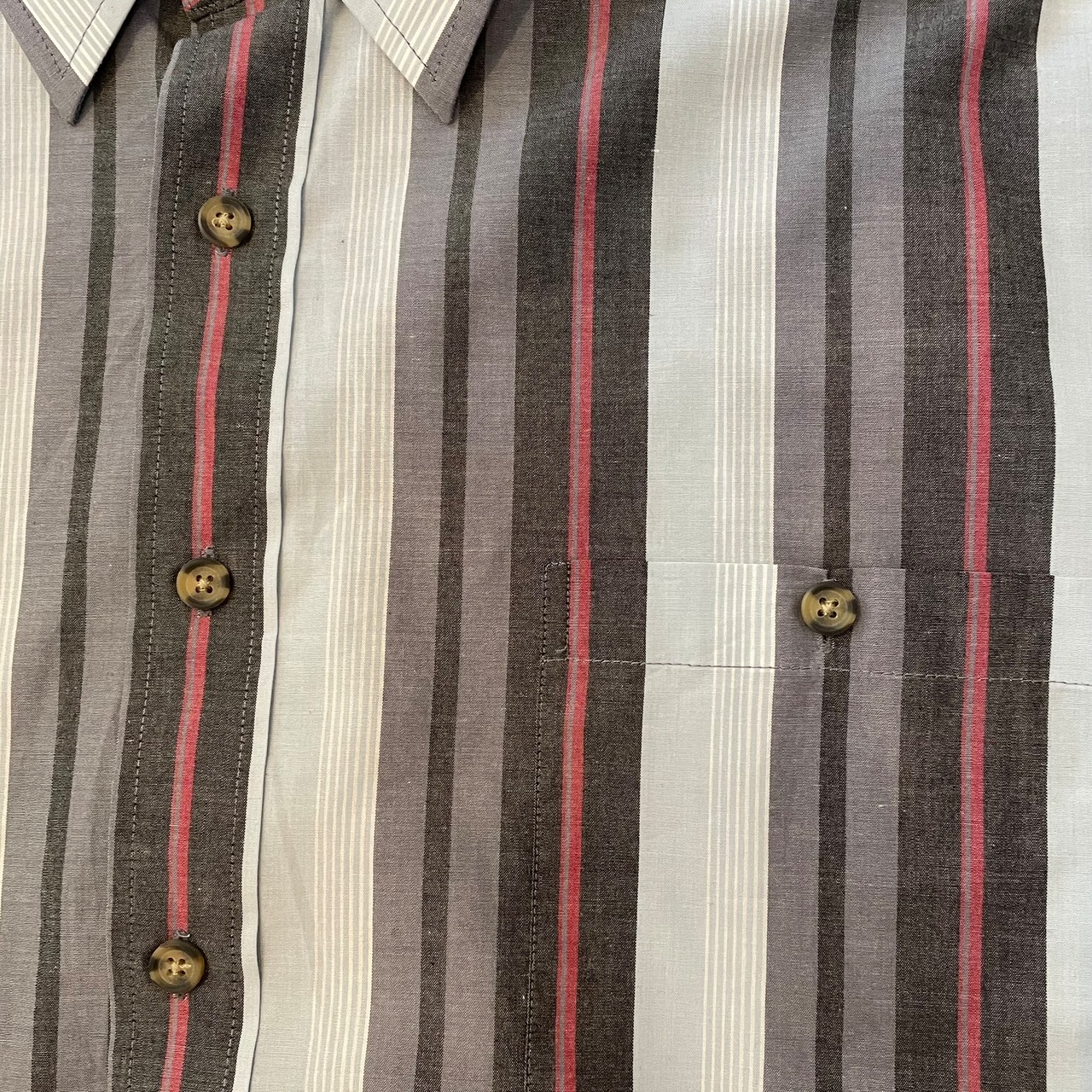 【KING SIZE】マルチカラー マルチストライプ 半袖シャツ 2XL オーバーサイズ US古着