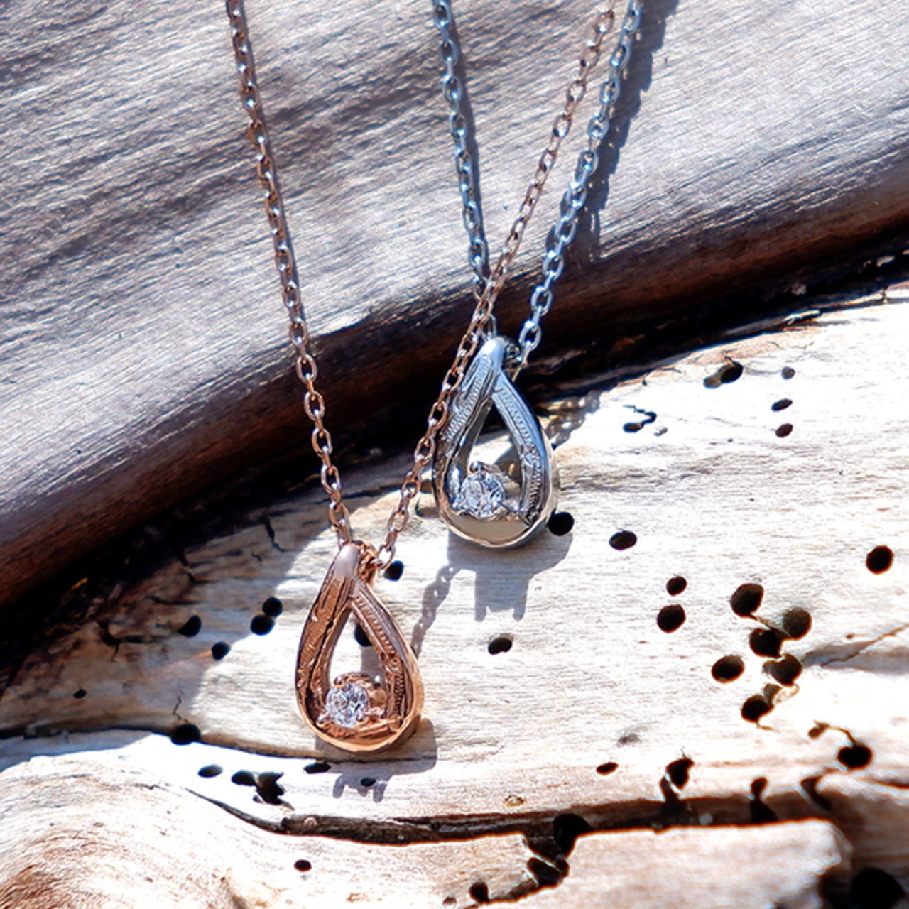 Necklace ハワイアンジュエリー ネックレス ドロップ しずく CZ 