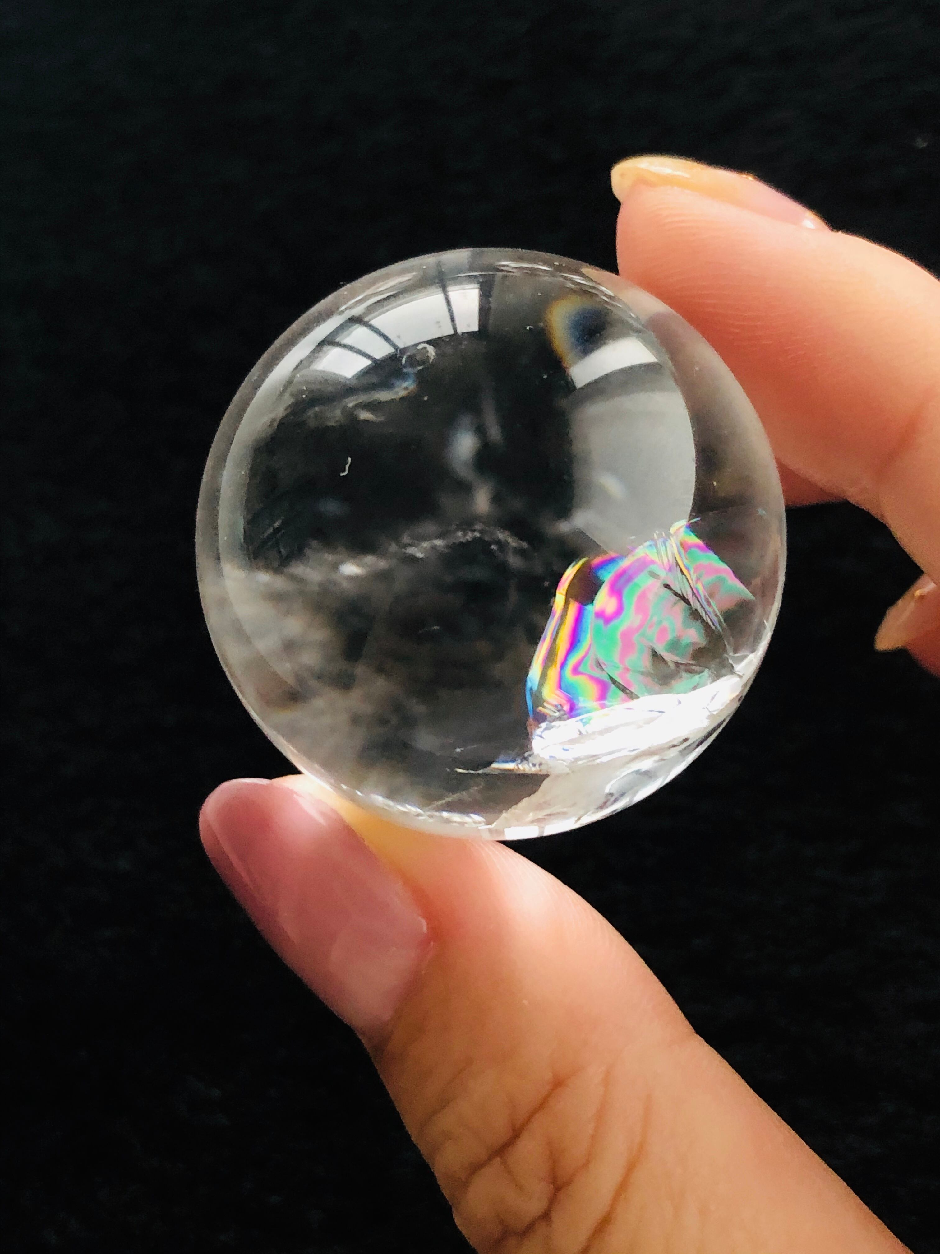 お値下げ］水晶玉ルチル入り約43mm