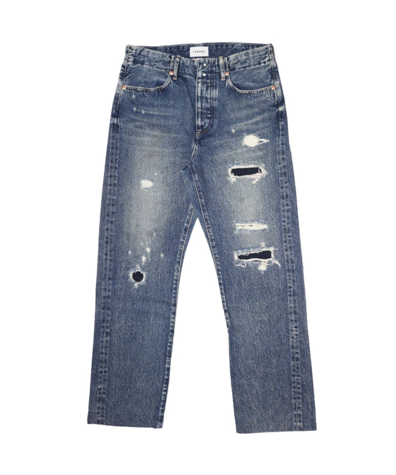 【新品】TANAKA ジップスリット デニムパンツ W26 日本製　匿名配送 TANAKA / ST-126-60B STRAIGHT JEAN TROUSERS (60's BLUE