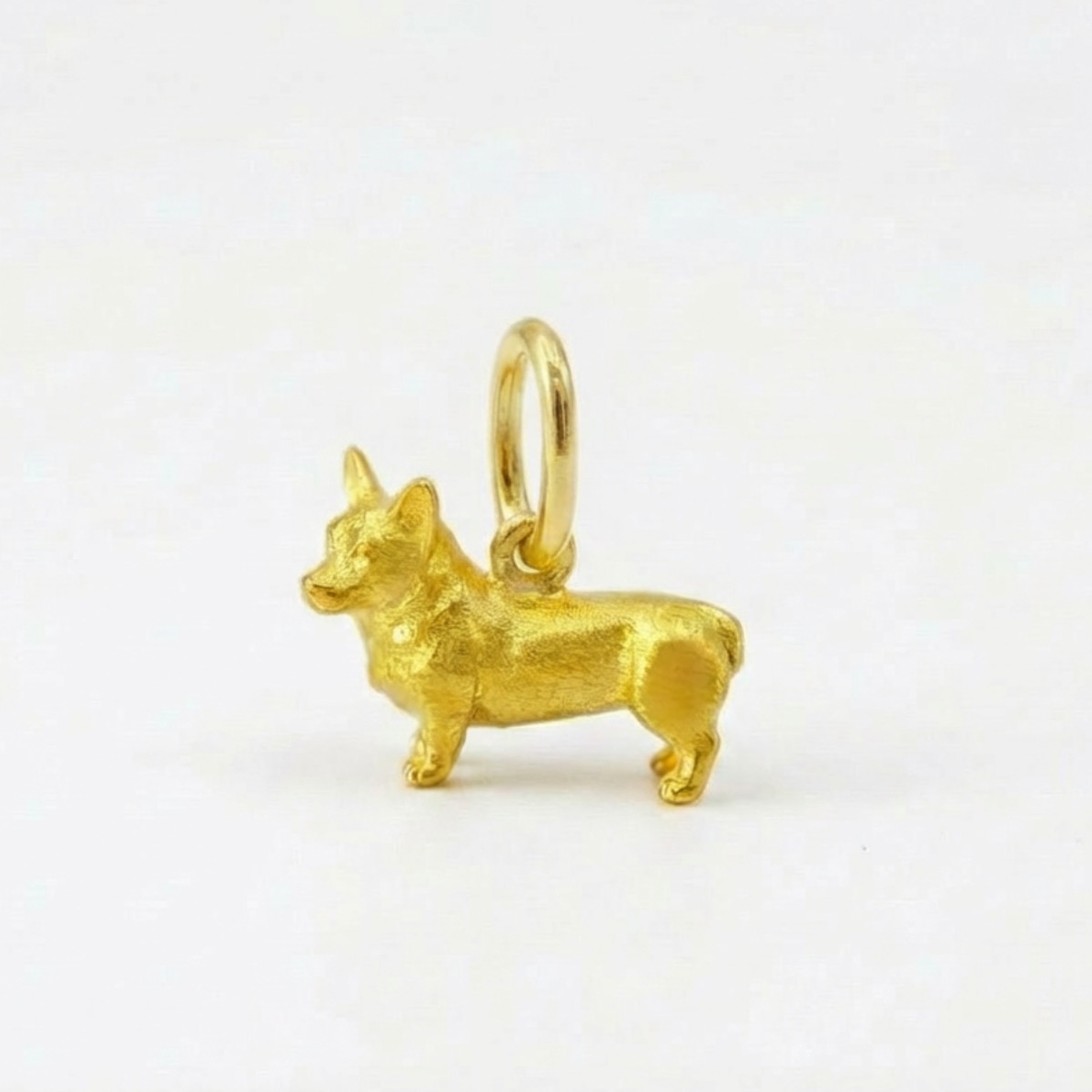 純金 約1g コーギー ペンダントトップ JUNGOLD 指先サイズの芸術品