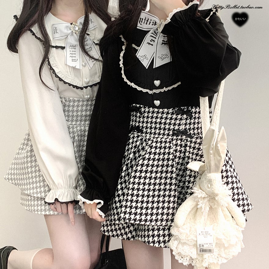 ブランド KittyBxllet 長袖シャツ うさぎ レース ブラウス 量産 ブランド KittyBxllet 長袖シャツ うさぎ レース ブラウス 量産