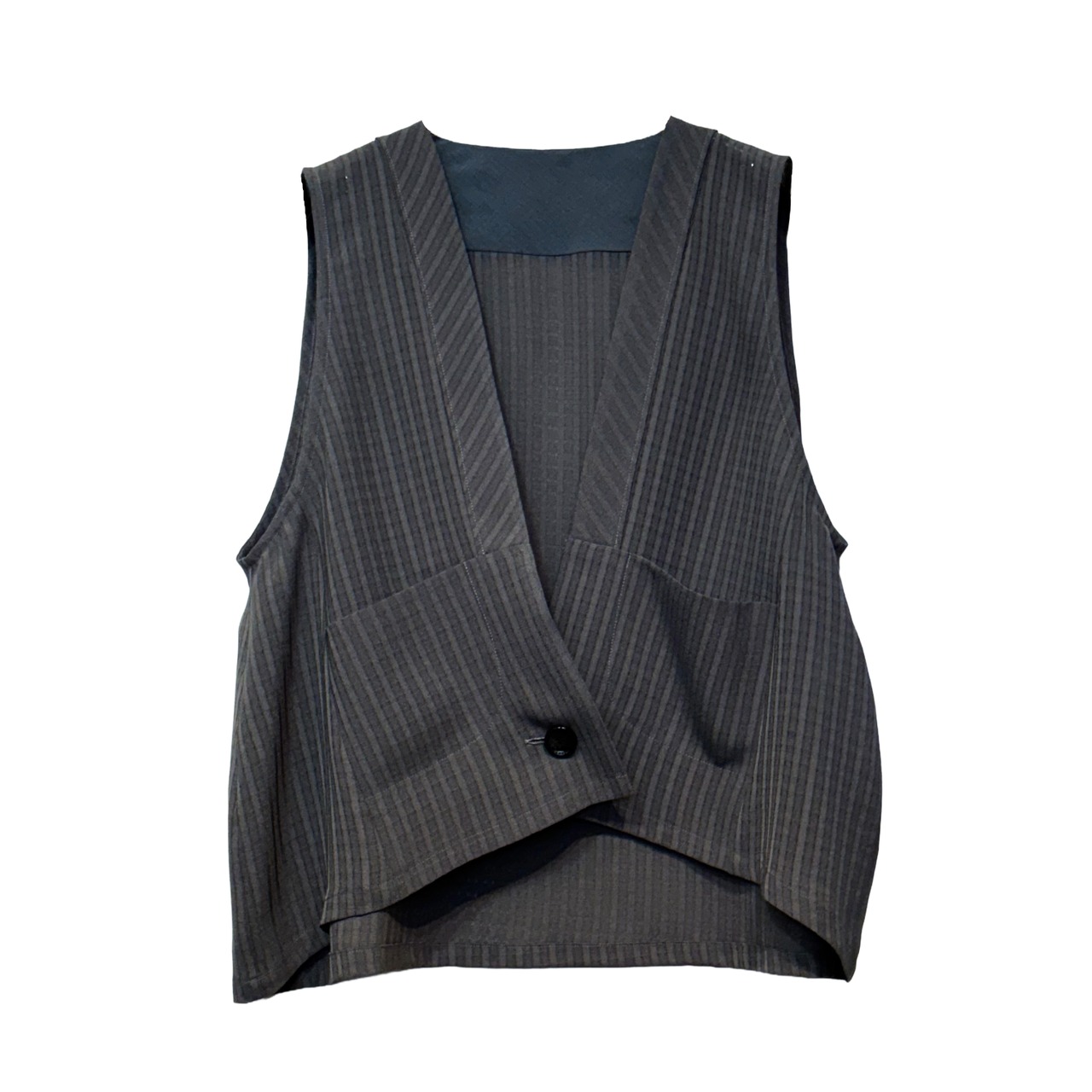 【最新作】からみシアチェックベスト【264-9107】Sheer check vest