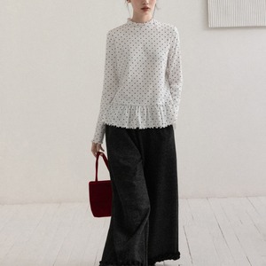 frill-neck panel-design top　J00433