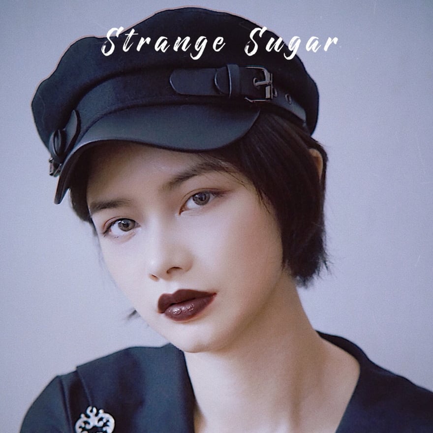 キャスケットハット バックルベルト レザー ハンドメイド パンク