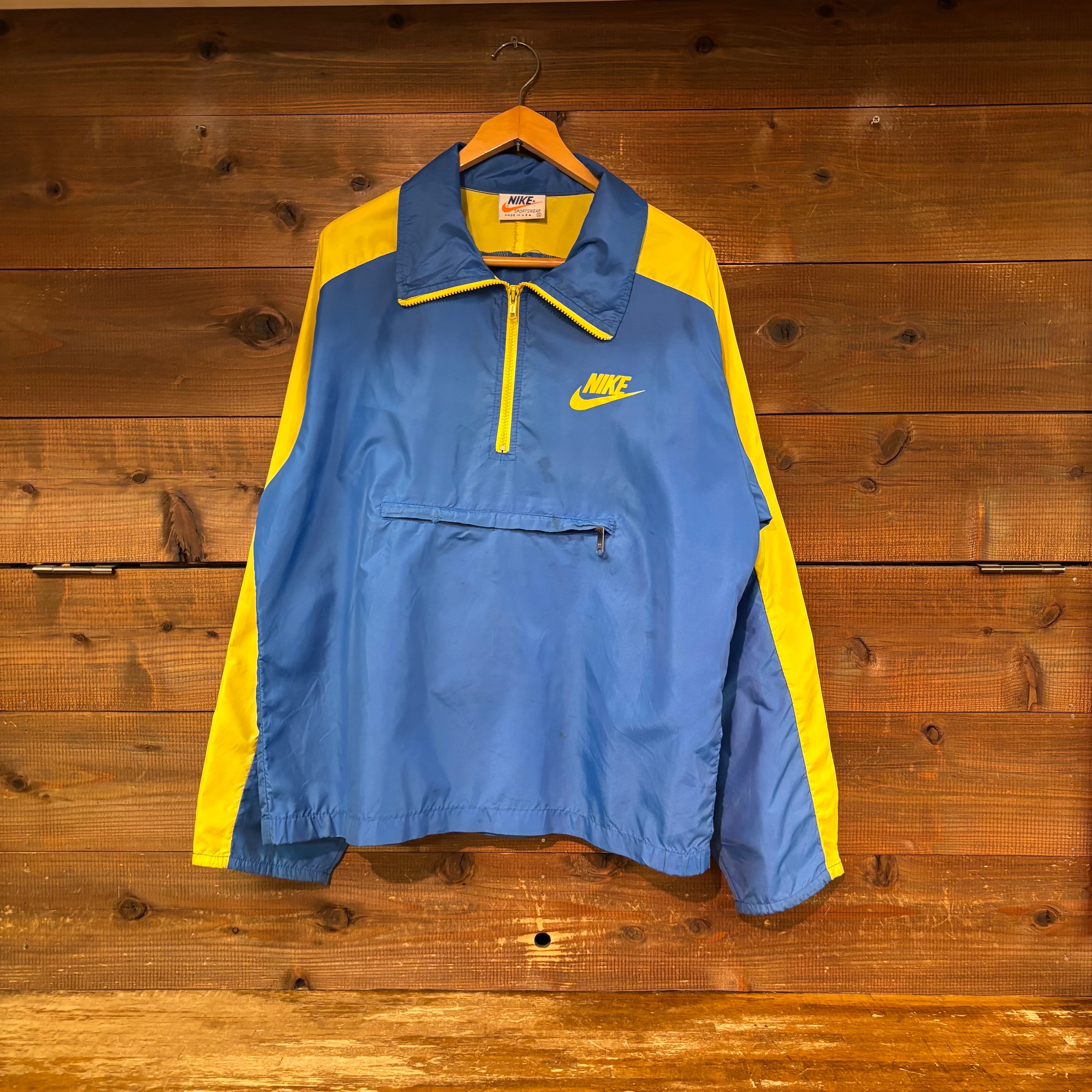 トップス　メンズ　M　ハイパーシールド　イエロー　ブルー NIKE 70's〜 NIKE Anorak Nylon Jacket SIZE:XL | DESERTSNOW