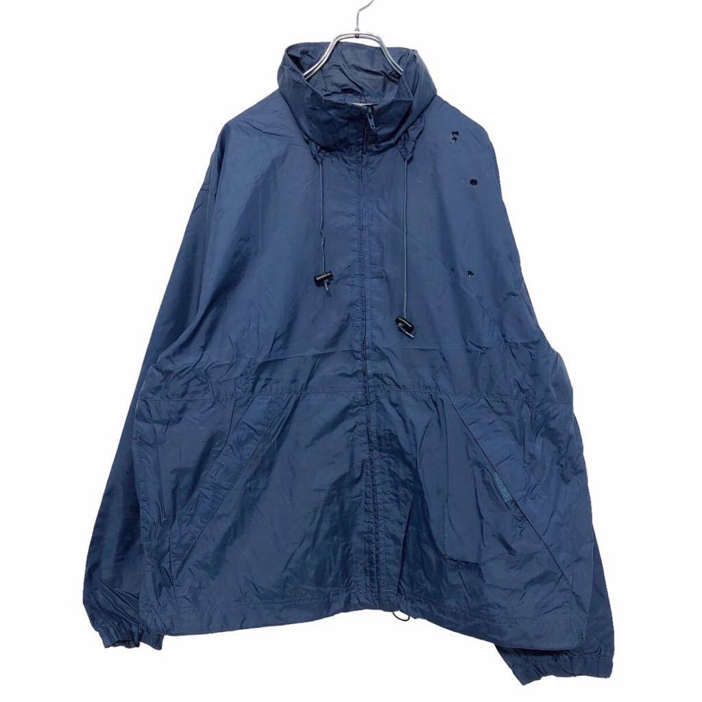 LAND'S END アメリカ製　ナイロンジャケット　ブルー　Mサイズ LAND'S END ナイロン ジャケット L ネイビー ランズエンド ジップ
