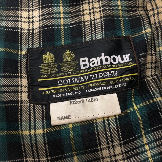 80's "BARBOUR / 2 WARRANT SOLWAY ZIPPER" OILED JKT made in ENGLAND |  Amerique
